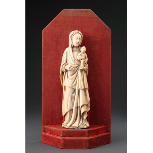 Flemish South Netherlands Late Gothic Carved Ivory Standing Figure